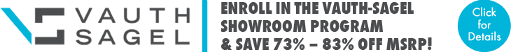 Ad - Enroll in the Vauth-Sagel Showroom Program and Save 73%-83% Off MSRP