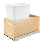 Product: Bottom Mount Trash Pull-Outs with Soft-Close Slides - Single Plastic Bin