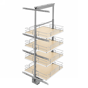 Rev-A-Shelf 5358-10-GR 10 in Chrome Solid Bottom Pantry Pullout Soft Close - Gray